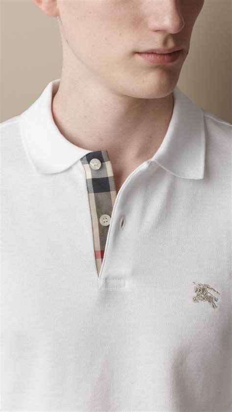 replica burberry mens polo|white burberry polo shirt men's.